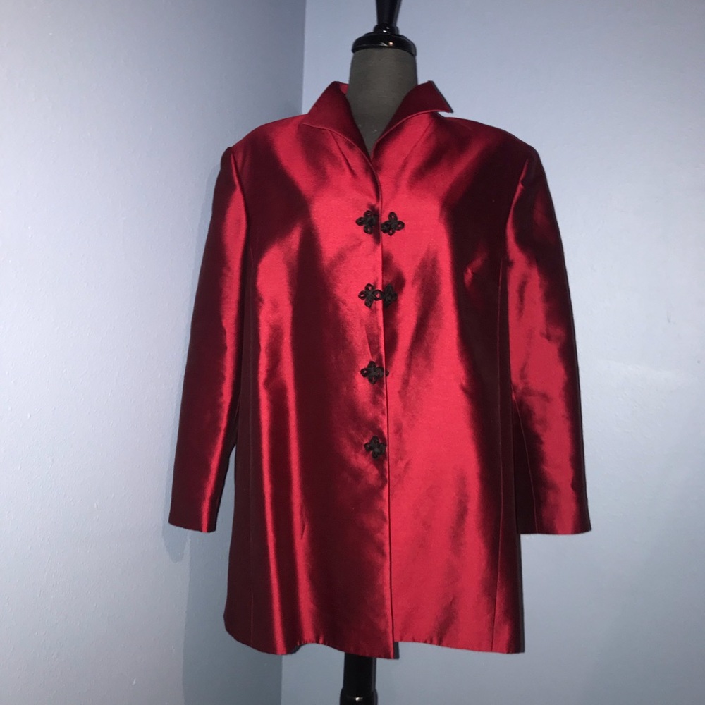 Woman’s red blazer